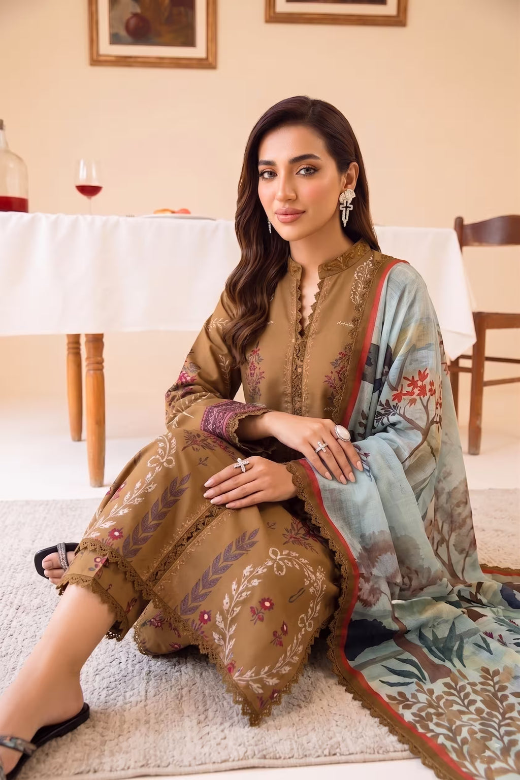 Dune Aura 3PC unstitched printed lawn — detail
