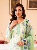 Leaf Lush 3PC unstitched printed lawn — detail