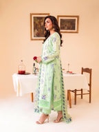 Leaf Lush 3PC unstitched printed lawn — dupatta and trouser