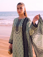Mintra 3PC unstitched printed lawn — detail