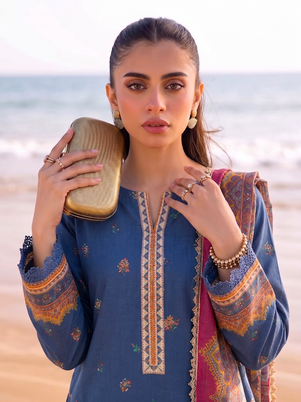 Neel 3PC unstitched printed lawn — detail