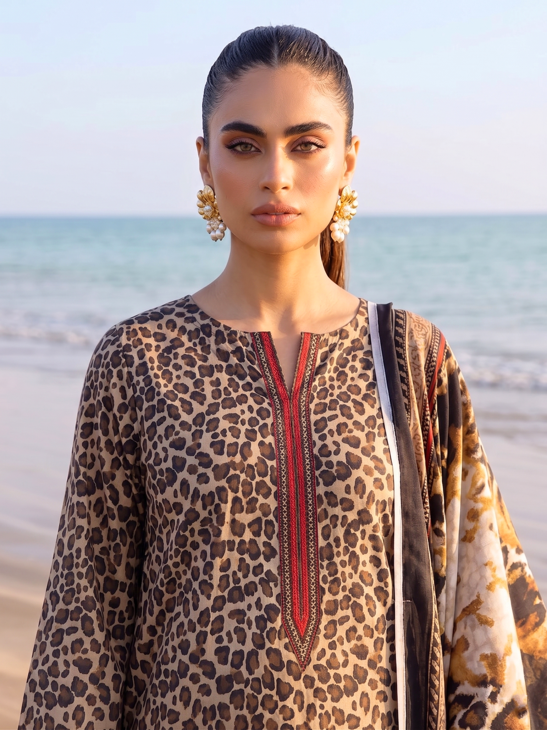 Sahara 3PC unstitched printed lawn — detail