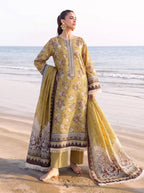 Sawera 3PC unstitched printed lawn suit