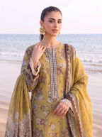 Sawera 3PC unstitched printed lawn — detail