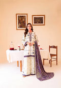 Whity Plum 3PC unstitched printed lawn suit