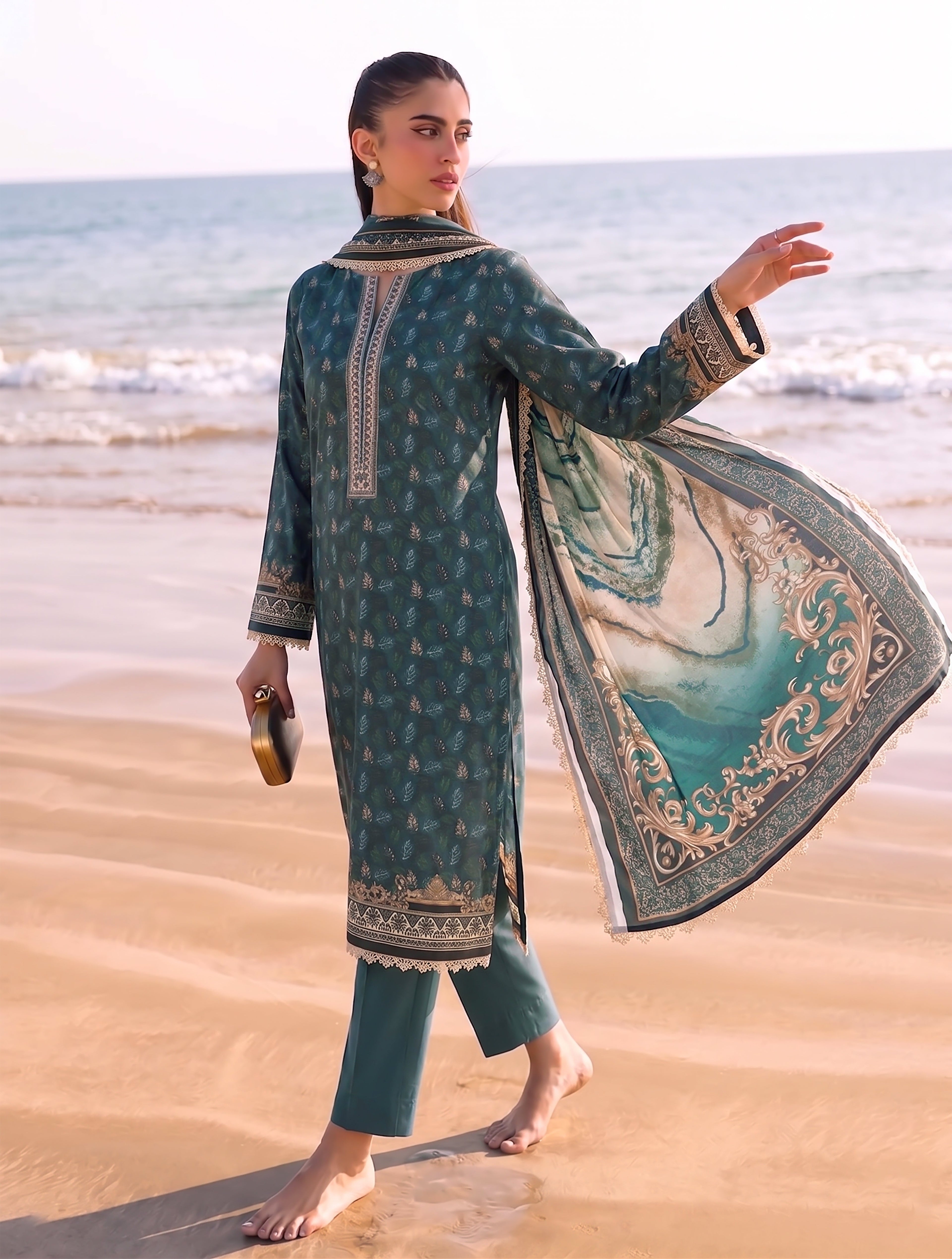 Zamurd 3PC unstitched printed lawn suit