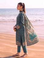 Zamurd 3PC unstitched printed lawn — dupatta and trouser